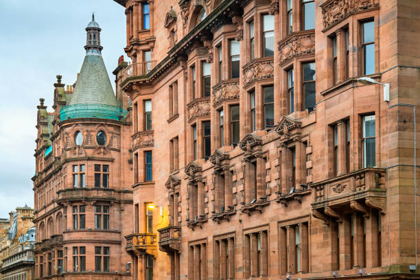 istock Red sandstone elegant apartments in downtown Glasgow Scotland UK 858021702