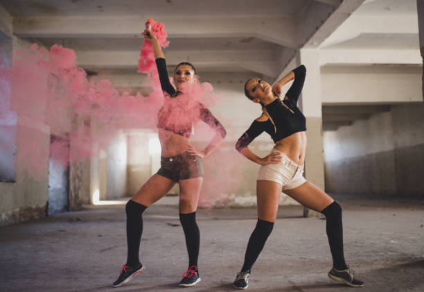 istock Two beautiful woman dancers 858024410