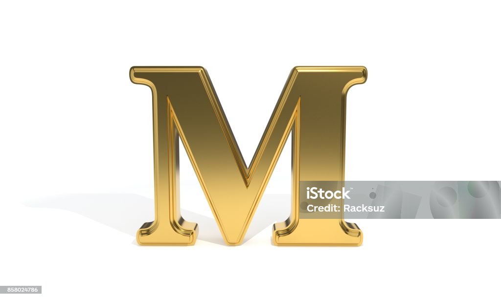 M gold colored alphabet, 3d rendering C gold colored alphabet, 3d render Gold - Metal Stock Photo