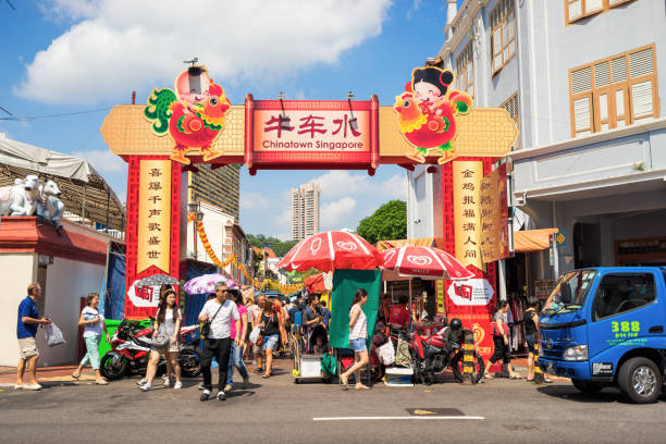 cena ao ar livre da cidade de china para o ano novo chinês - vietnam market asia bird - fotografias e filmes do acervo