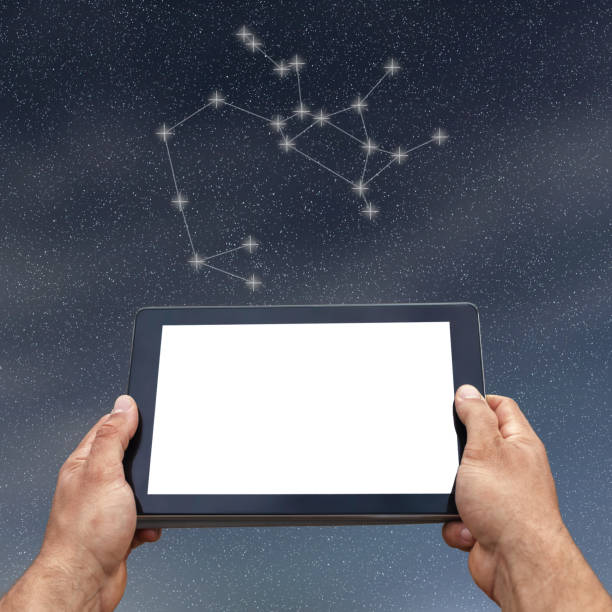 istock Astrology, horoscope, technology and people concept. Sagittarius Constellation. Zodiac Sign 858030658