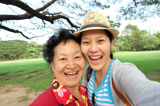 istock Selfie Senior woman with daughter 858031862