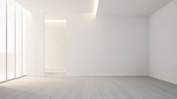 istock empty room in apartment or hotel for artwork - clean design - Interior design - 3D Rendering 858034316