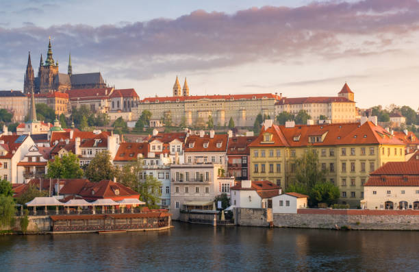 istock Prague castle in sunrise with beautiful vanilla sky , Prague 858039450