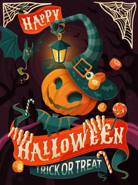Vector illustration of Halloween poster design