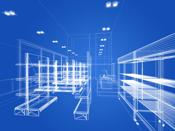 istock sketch design of supermarket ,3d  rendering 858053338