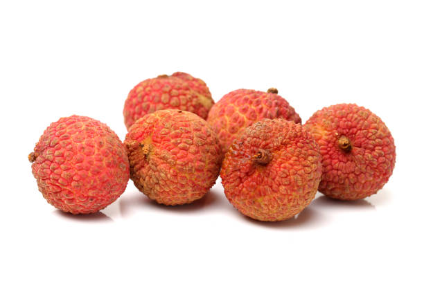 istock Fresh lychee in Basket  on the white background 858060924