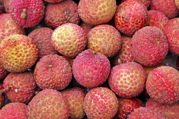 istock Fresh lychee in Basket  on the white background 858060984