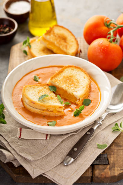 istock Tomato soup with grilled cheese sandwiches 858061022