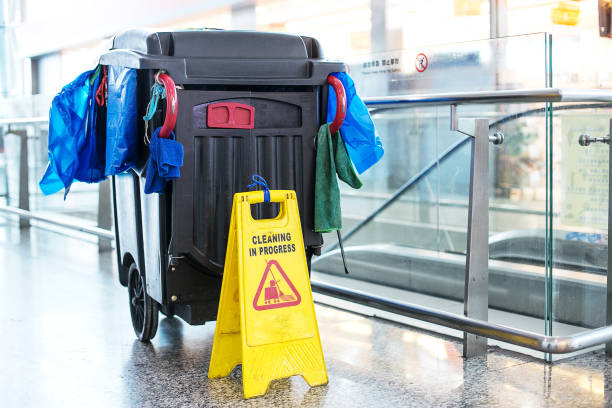 istock cleaning cart in modern hall 858065158