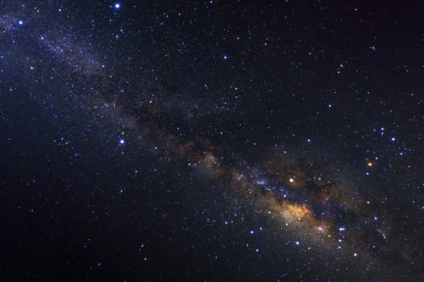 istock Starry night sky and milky way galaxy with stars and space dust in the universe 858067962