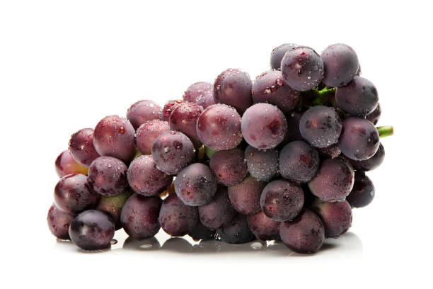 istock Fresh bunch of grapes   isolated on white background 858069116