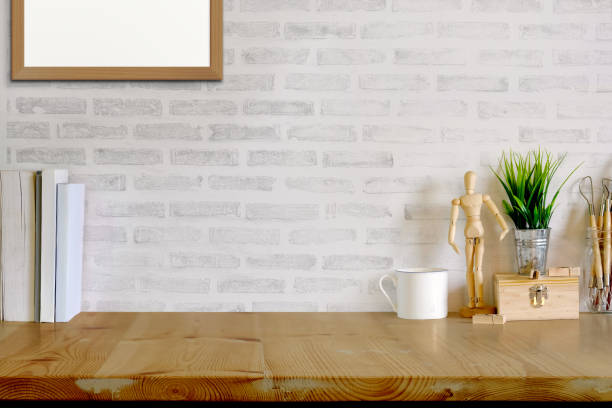 istock Contemporary desk Workplace with Supplies Concept. Desk space background. 858072182