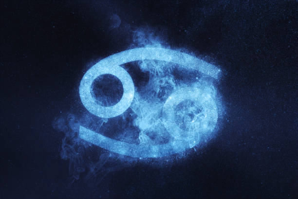 Cancer Zodiac Sign. Abstract night sky background Cancer Zodiac Sign. Abstract night sky background cancer astrology sign photos stock pictures, royalty-free photos & images
