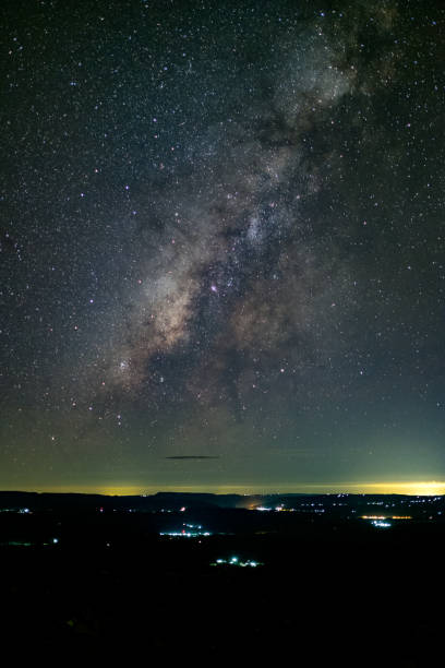 istock milky way galaxy, Long exposure photograph, with grain. 858080354