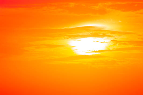 istock Morning sun light orange hot zone. 858082940