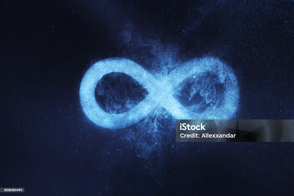 Infinity-Symbol oder Zeichen. Abstrakte Nacht Himmelshintergrund - Lizenzfrei Unendlichkeit Stock-Foto