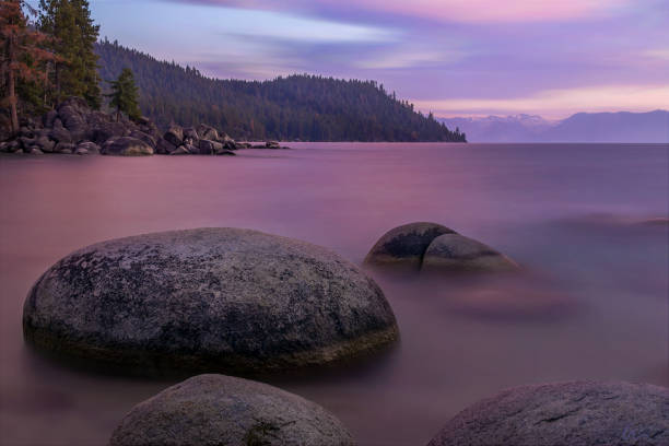 istock Lake Tahoe with Purple Clouds at Sunset 858087420