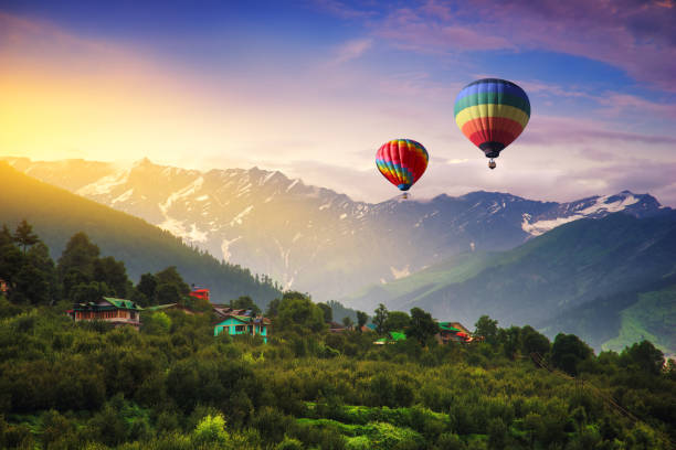 istock Hot balloon air over Manali, India. 858090942