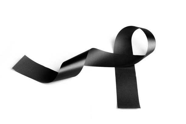 istock Black ribbon isolated on white background Photo High resolution object awareness mourning melanoma concept symbol 858091392