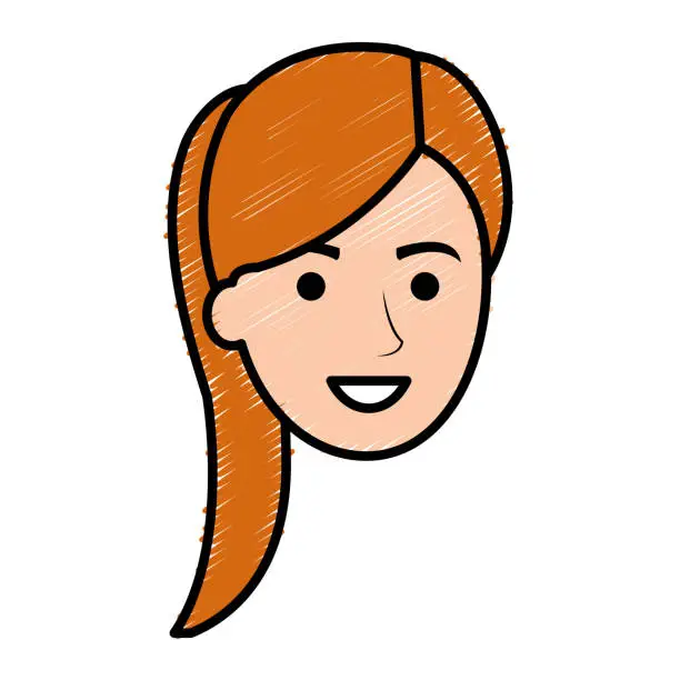 Vector illustration of beautiful and young woman head