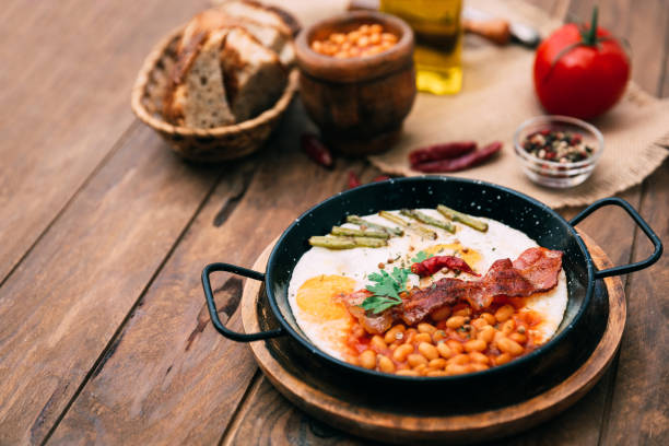 Full English Breakfast on Table