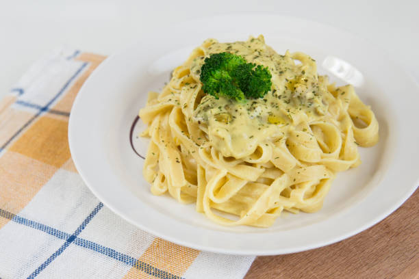 istock Tagliatelle with cashew cream and broccoli 858099266