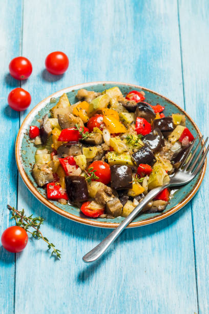 istock Vegetable ratatouille in a plate 858103318