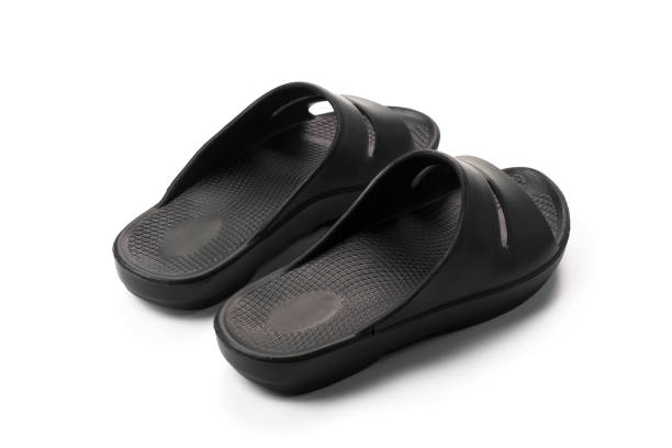 istock black sandal isolated on white background 858106318