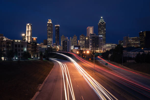 istock Atlanta city night skyline 858106944