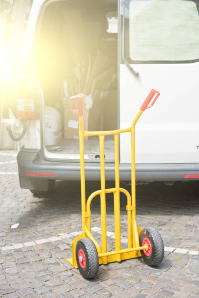 istock Empty trolly near the open car 858111530