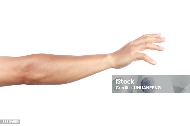 Male Hand Holding Something Stock Photo - Download Image Now - Hand, Reaching, Arm