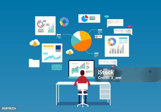 Ilustración de Base De Datos y más Vectores Libres de Derechos de Datos - Datos, Analizar, Big Data