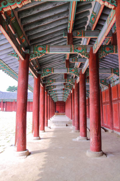 istock Pillars of palace in Korea 858118896