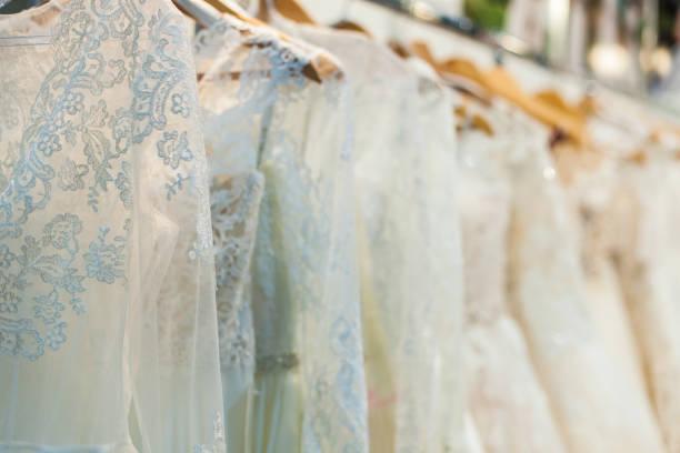 istock Wedding dresses in the store 858131810