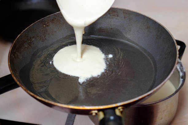 istock a pancake fried in a skillet 858139268