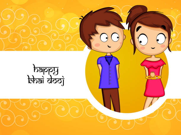 illustration of Hindu Festival Bhai Dooj Background illustration of elements of Hindu Festival Bhai Dooj Background bhai tika stock illustrations