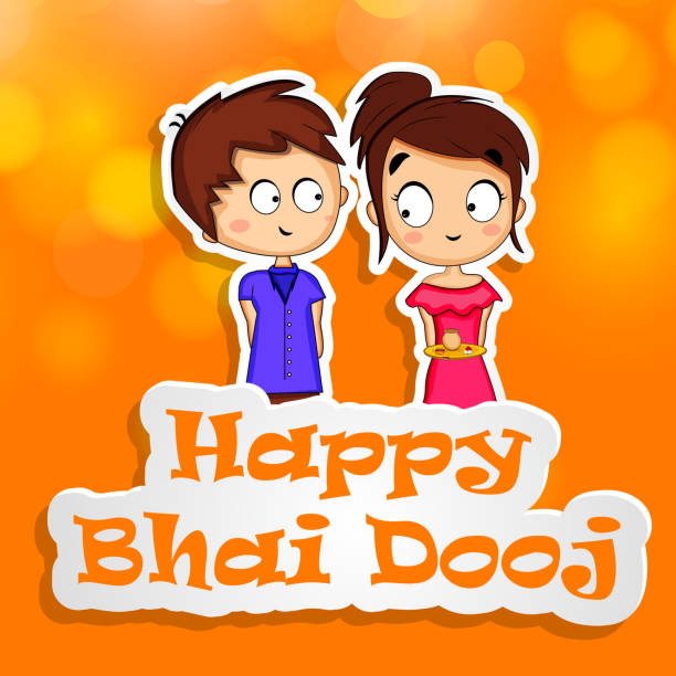 illustration of Hindu Festival Bhai Dooj Background illustration of elements of Hindu Festival Bhai Dooj Background bhai tika stock illustrations