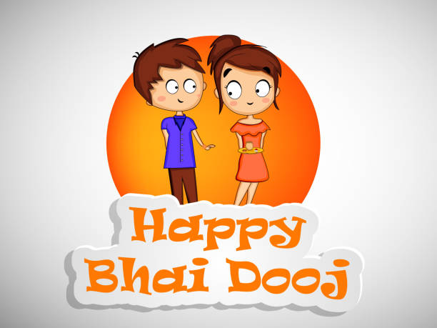 illustration of Hindu Festival Bhai Dooj Background illustration of elements of Hindu Festival Bhai Dooj Background bhai tika stock illustrations
