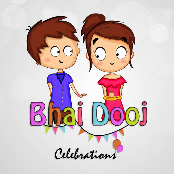 illustration of Hindu Festival Bhai Dooj Background illustration of elements of Hindu Festival Bhai Dooj Background bhai tika stock illustrations