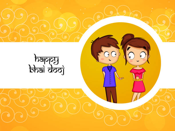 illustration of Hindu Festival Bhai Dooj Background illustration of elements of Hindu Festival Bhai Dooj Background bhai tika stock illustrations