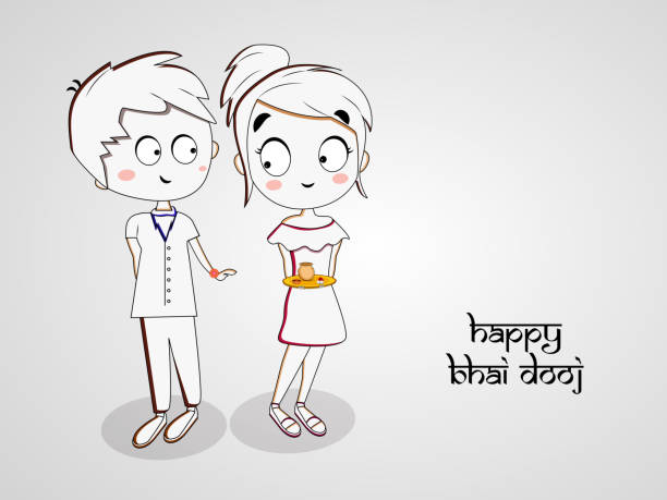 illustration of Hindu Festival Bhai Dooj Background illustration of elements of Hindu Festival Bhai Dooj Background bhai tika stock illustrations