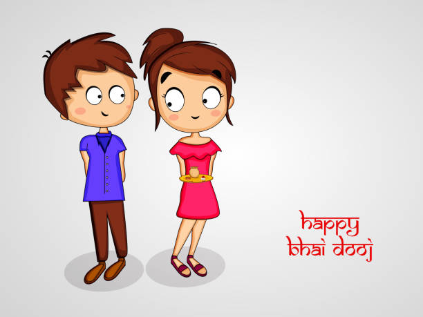 illustration of Hindu Festival Bhai Dooj Background illustration of elements of Hindu Festival Bhai Dooj Background bhai tika stock illustrations