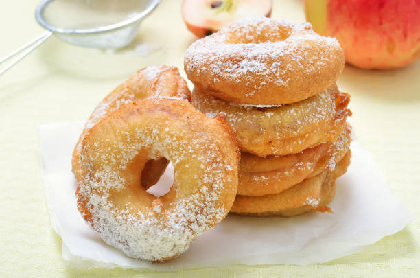 istock Vegetarian food - donuts with apples 858151198