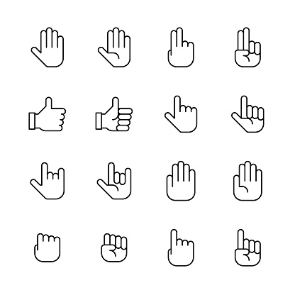 Hands icons - Line Vector EPS File.