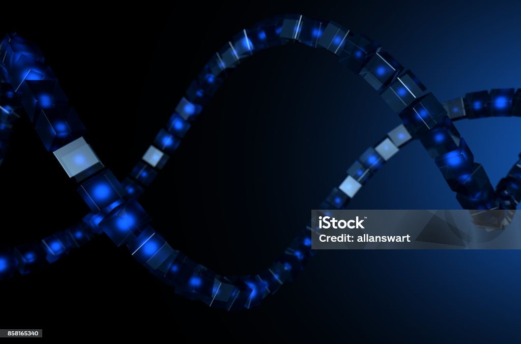 Filamento de blockchain datos - Foto de stock de ADN libre de derechos