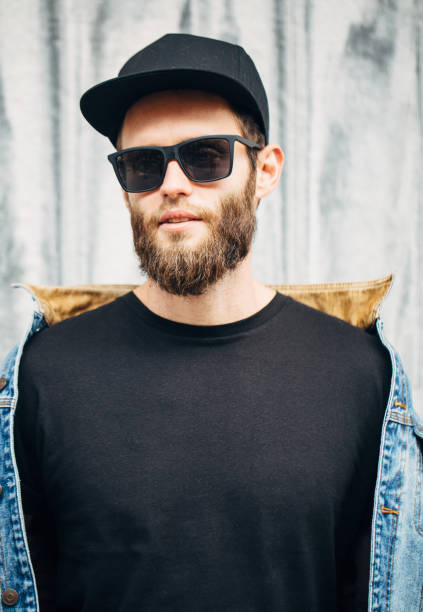 istock Handsome hipster man smiling wearing trendy jeans clothes 858166204