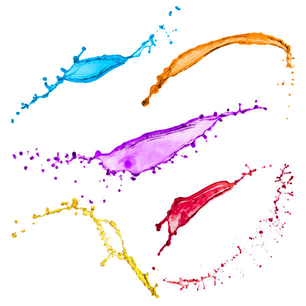 istock beautiful liquid collection of multicolor splashes isolated over white background and drops 858169116