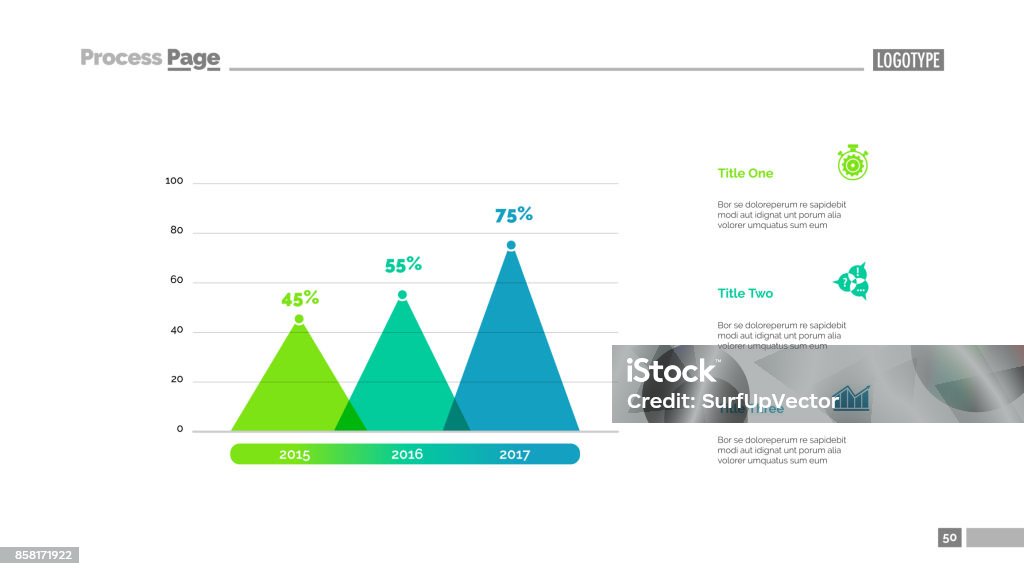 Three Triangular Bars Slide Template Stock Illustration - Download ...