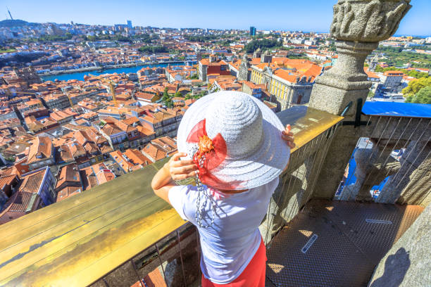 istock Porto skyline woman 858172944